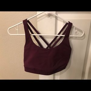 Maroon/wine red lululemon energy bra